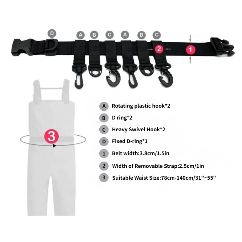 1Pcs Adjustable Wading Belts F - Fishing Rod Travel 评论和价格